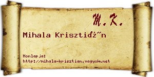 Mihala Krisztián névjegykártya